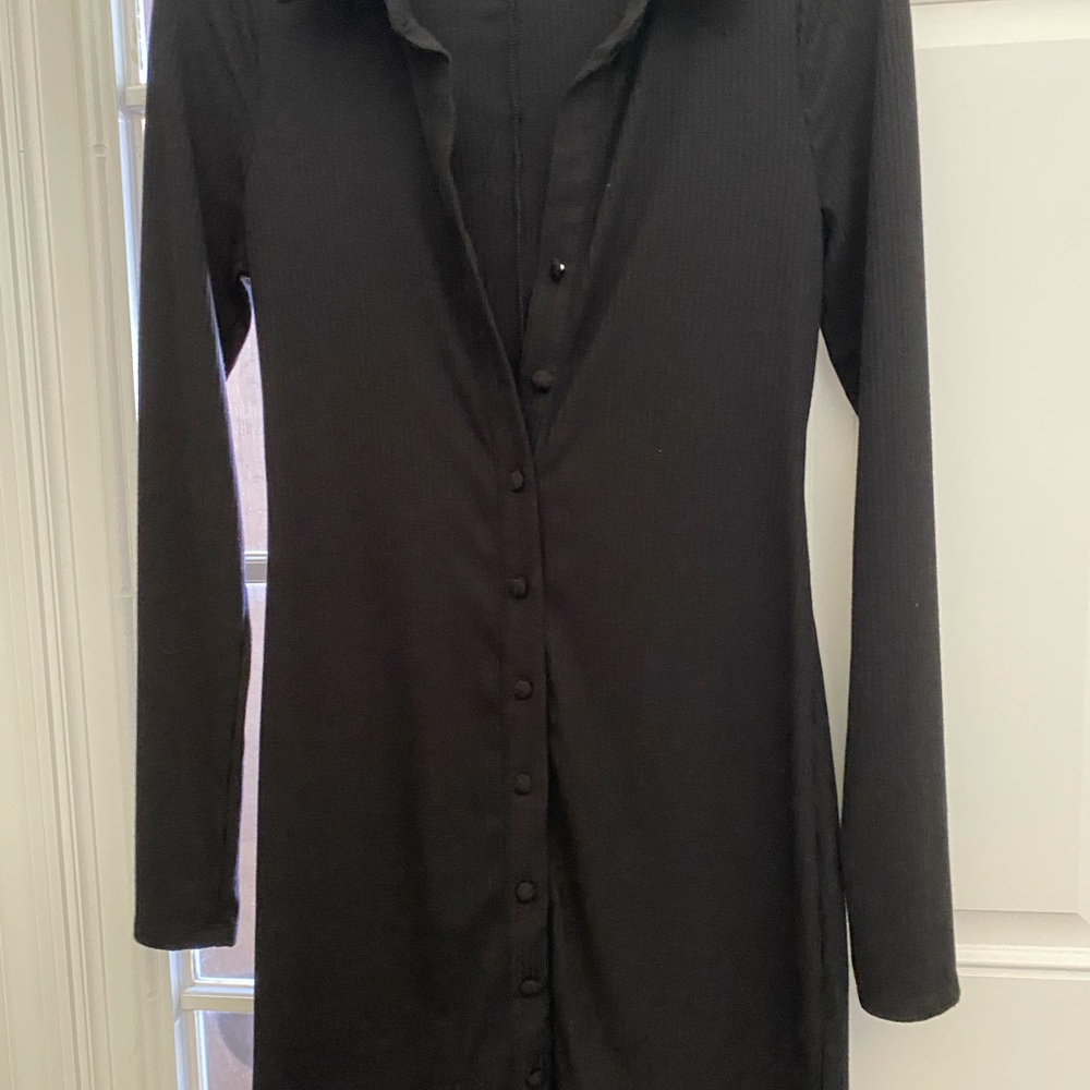 AFRM Black Long Sleeve Button Dress - Never Worn Without Tag